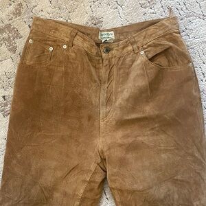 Brown Leather Surde Pants